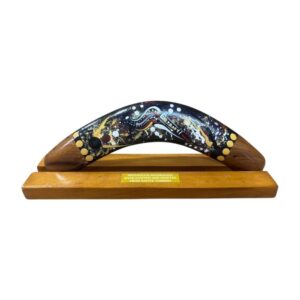 Boxed 10 Inch Detailed Animal Boomerang with Stand