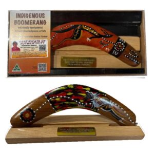 Boxed 10 Inch Detailed Animal Boomerang with Stand