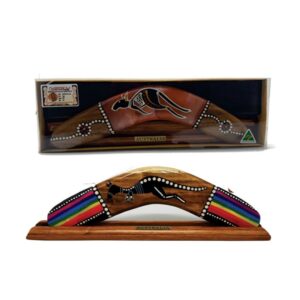 Boxed 12 Inch Resined Detailed Animal Boomerang with Stand