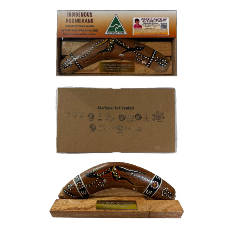Boxed 10 Inch Animal and Weapons Traditional Boomerang with Stand 10 Boxed 10 Inch Animal and Weapons Traditional Boomerang with Stand - Image 8