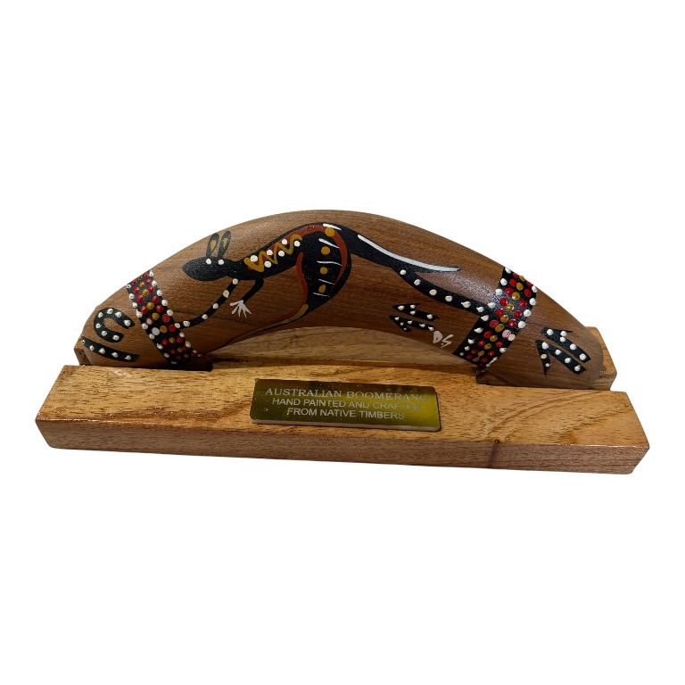 Boxed 10 Inch Animal and Weapons Traditional Boomerang with Stand 7 Boxed 10 Inch Animal and Weapons Traditional Boomerang with Stand - Image 5