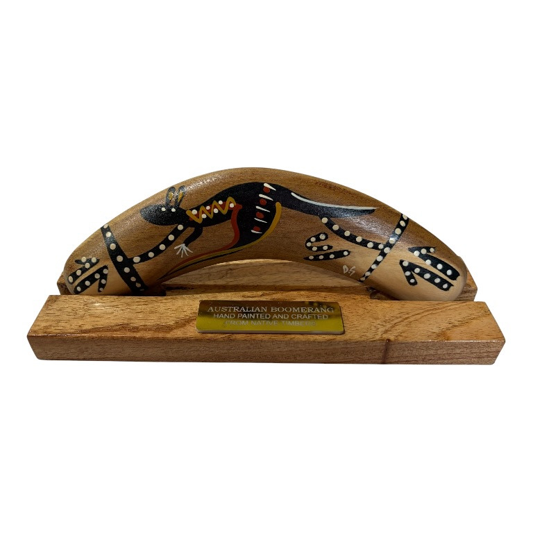 Boxed 10 Inch Animal and Weapons Traditional Boomerang with Stand 6 Boxed 10 Inch Animal and Weapons Traditional Boomerang with Stand - Image 4