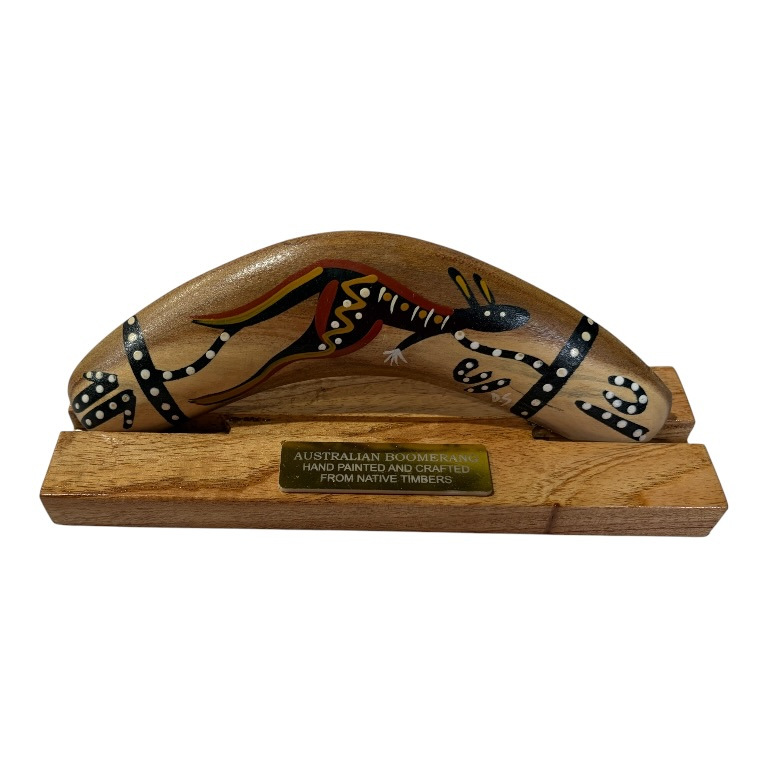 Boxed 10 Inch Animal and Weapons Traditional Boomerang with Stand 5 Boxed 10 Inch Animal and Weapons Traditional Boomerang with Stand - Image 3