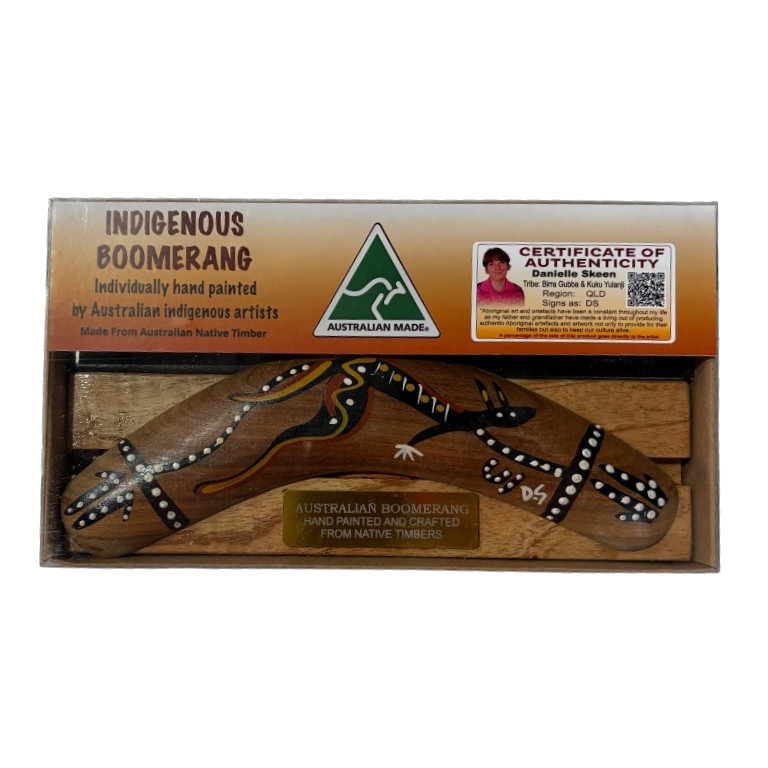 Boxed 10 Inch Animal and Weapons Traditional Boomerang with Stand 4 Boxed 10 Inch Animal and Weapons Traditional Boomerang with Stand - Image 2