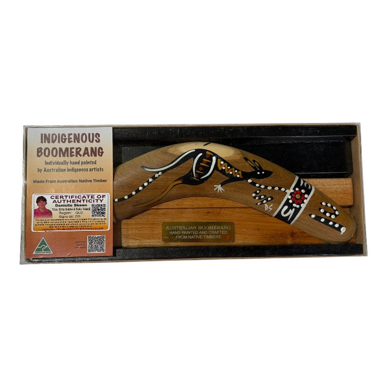 Boxed 12 Inch Animal and Weapons Traditional Boomerang with Stand 4 Boxed 12 Inch Animal and Weapons Traditional Boomerang with Stand - Image 2