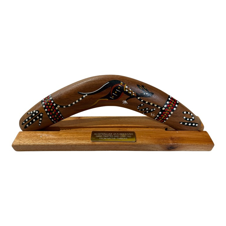 Boxed 12 Inch Animal and Weapons Traditional Boomerang with Stand 5 Boxed 12 Inch Animal and Weapons Traditional Boomerang with Stand - Image 3