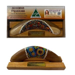 Boxed 8 Inch Dot Boomerang with Stand