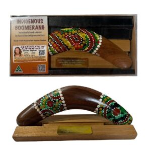 Boxed 10 Inch Dot Boomerang with Stand
