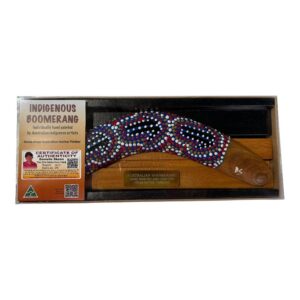 Boxed 12 Inch Dot Boomerang with Stand