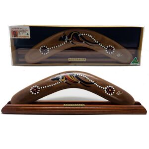 Boxed 12 Inch Traditional Boomerang with Stand