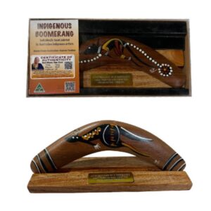 Boxed 10 Inch Traditional Boomerang with Stand