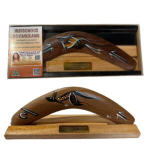 Boxed 12 Inch Traditional Boomerang with Stand