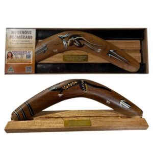 Boxed 14 Inch Traditional Boomerang with Stand