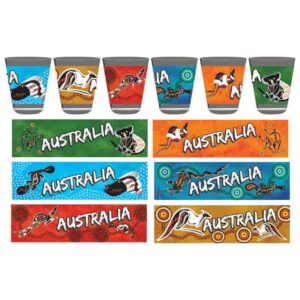 Shot Glass Aboriginal Design x 6