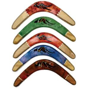 12 Inch Hand Painted Timber Boomerang