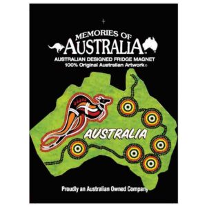 Green Roo Australia Map 11cm Resin Fridge Magnets