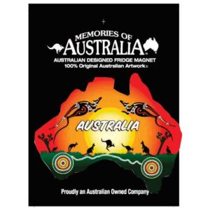 Sunset Roo Australia Map 11cm Resin Fridge Magnets