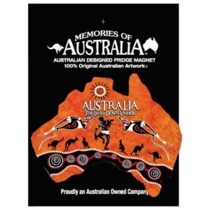 Orange Roo / Man Australia Map 11cm Resin Fridge Magnets