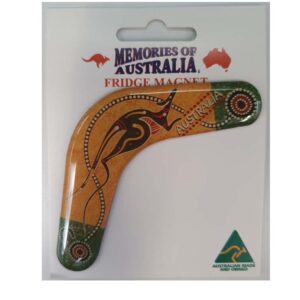 Boomerang Yellow Roo Australian Made Resin Magnet