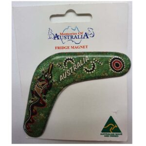 Boomerang Green Croc Australian Made Resin Magnet