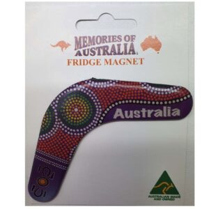 Boomerang Rainbow Dot Art Australian Made Resin Magnet