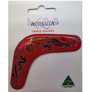 Boomerang Red Roo Australian Made Resin Magnet