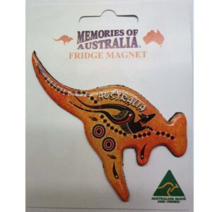 Kangaroo Roo Leaping Yellow Australian Made Resin Magnet