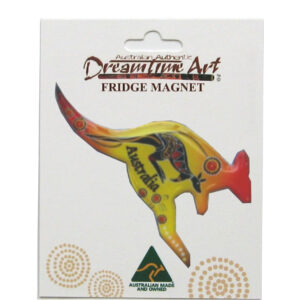 Kangaroo Yellow Roo Eating Australian Made Resin Magnet