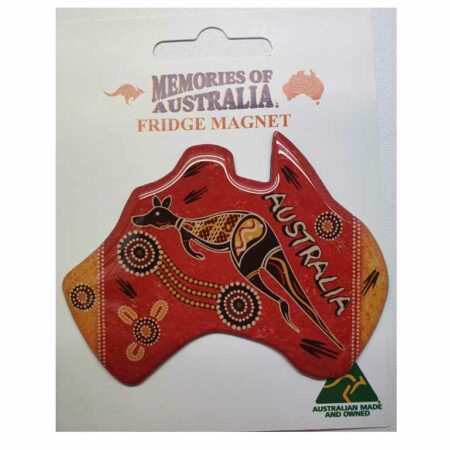 Australian Map Red Roo Australian Made Resin Magnets