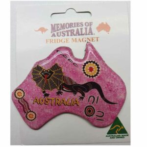 Australian Map Pink Lizard Australian Made Resin Magnets