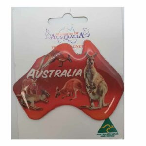 Australian Map Red Roos Outback Australian Made Resin Magnets