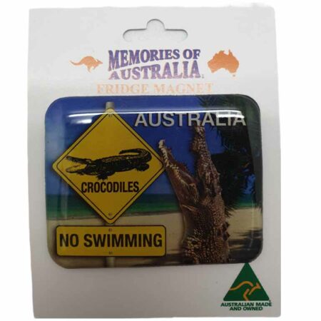 Rectangle Roadsign Croc Australian Made Resin Magnets