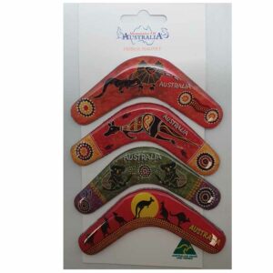 4 Boomerang Magnet designs Australian Made Resin Magnet