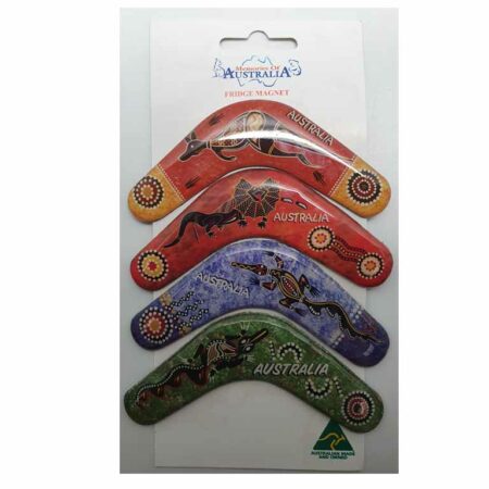 4 Boomerang Magnet designs Australian Made Resin Magnet