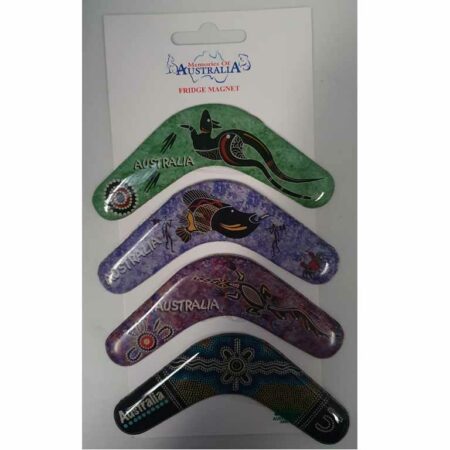 4 Boomerang Magnet designs Australian Made Resin Magnet