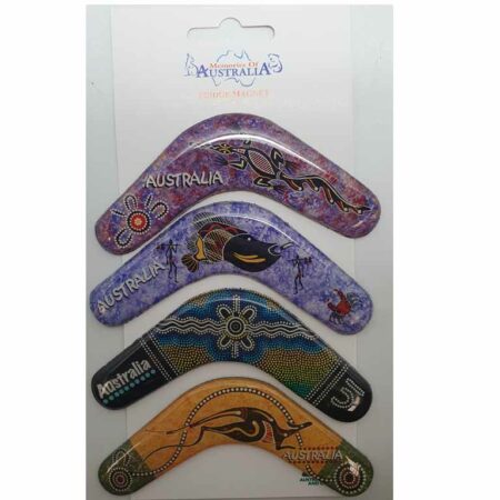 4 Boomerang Magnet designs Australian Made Resin Magnet