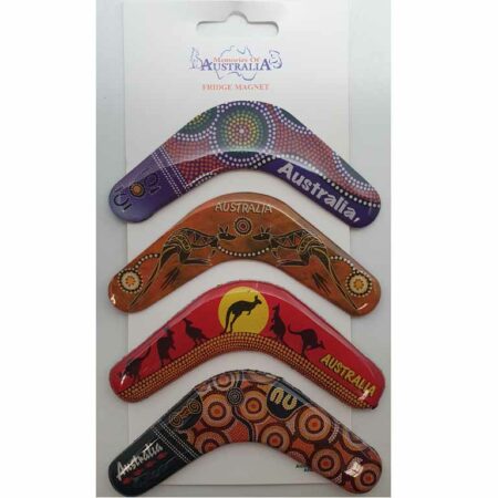 4 Boomerang Magnet designs Australian Made Resin Magnet