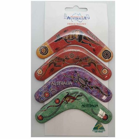 4 Boomerang Magnet designs Australian Made Resin Magnet