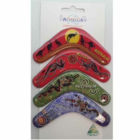 4 Boomerang Magnet designs Australian Made Resin Magnet