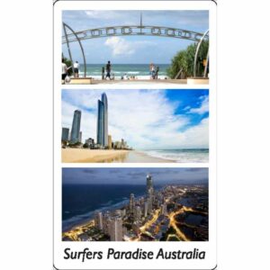 Surfers Paradise 3 in 1 Sign/Beach/Night City Magnet