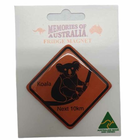 Koala Roadsign Square Australian Made Resin Magnets