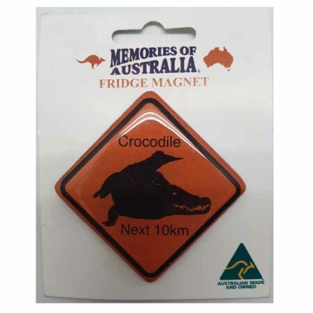 Croc Roadsign Square Australian Made Resin Magnets