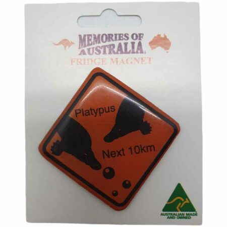 Platypus Roadsign Square Australian Made Resin Magnets