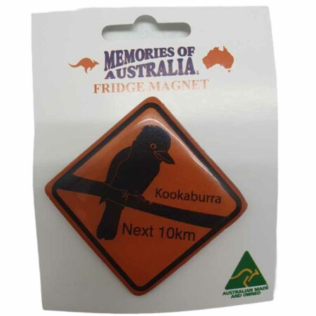 Kookaburra Roadsign Square Australian Made Resin Magnets