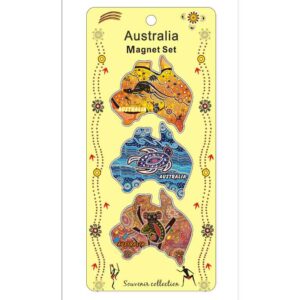 Magnet Aluminum Map 3PC Aboriginal