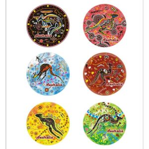 6 Coasters Round Aboriginal