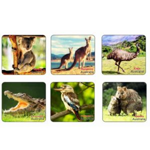 6 Coasters Round Cotton Animal