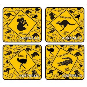 Coaster 4pc Roadsign