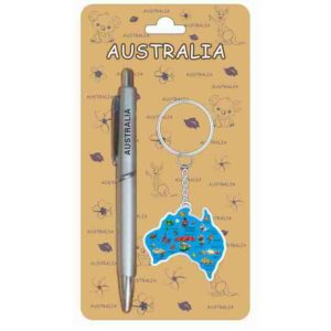 Pen and Keyring Map Australia