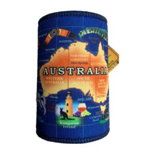 Australia Map Navy Stubbie Cooler